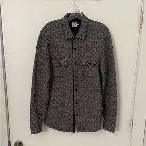Faherty Men's Gray Quilted Shirt Jacket